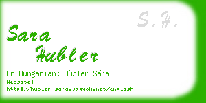 sara hubler business card